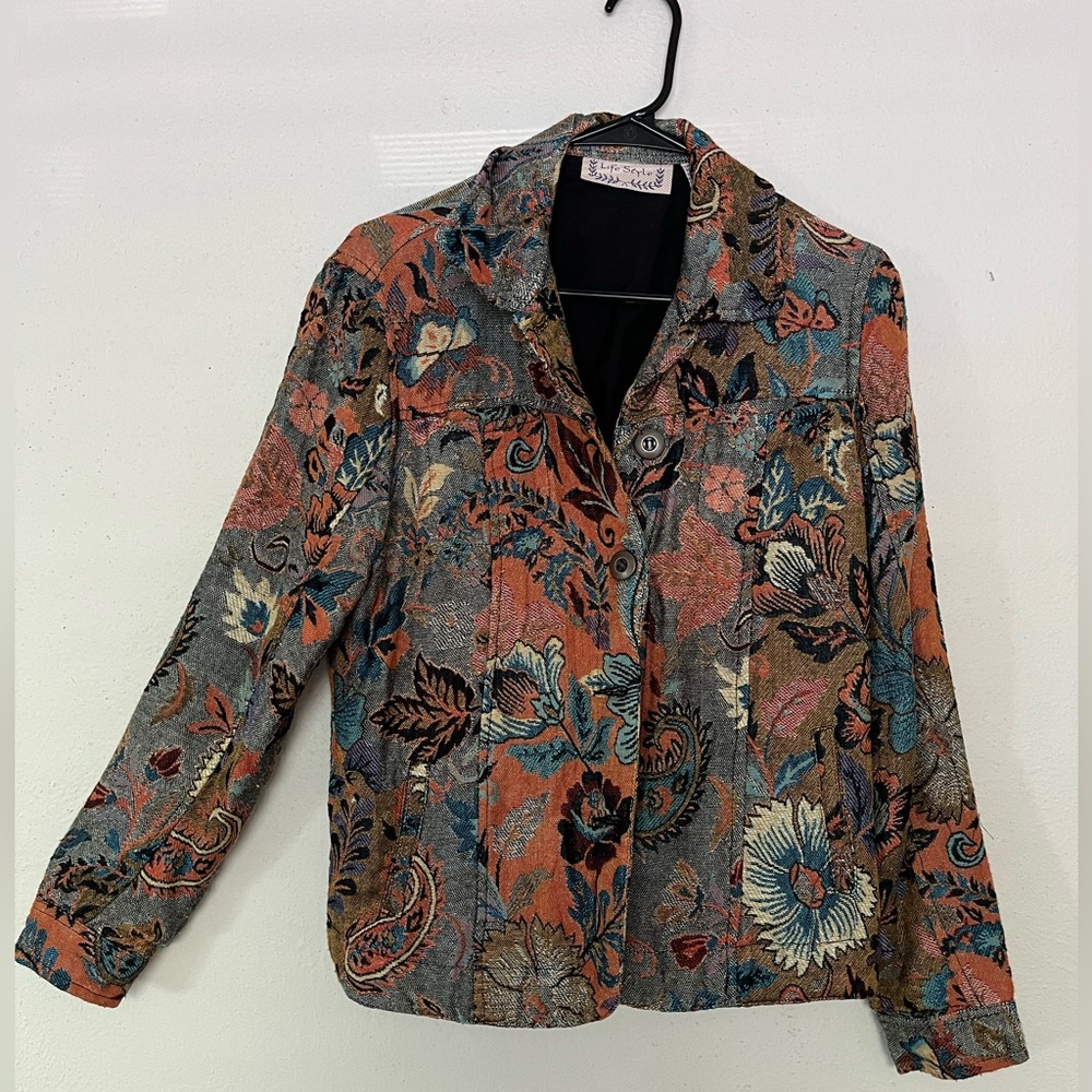 Vintage women’s jacket - Life Style - size S/M - paisley boucle boho